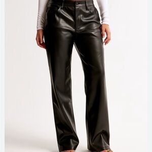 Abercrombie & Fitch The 90’s Boot Cut Low Rise Vegan Leather Pants Black 27/4